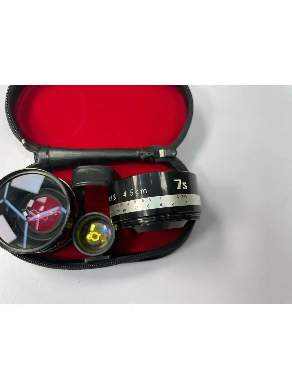 Vintage Petri Aux Lens Set Wide Angle Telephoto Viewfinder 7s 4.5cm w/ Case